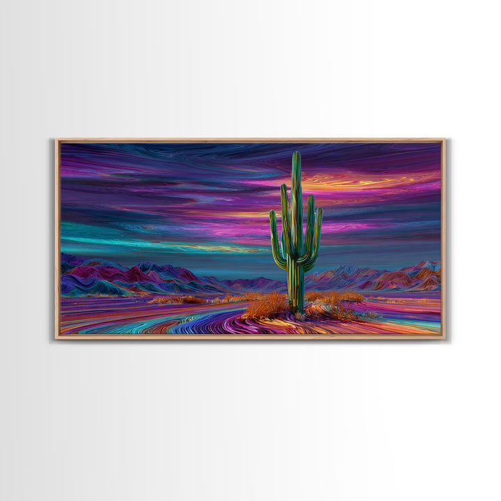Futuristic Neon Cityscape With Skyscrapers Reflected On Water Large Wall Art Framed Canvas Print Modern Urban Home Decor