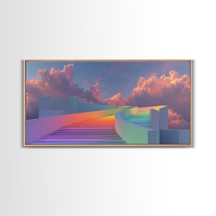 Vibrant Psychedelic Buddha Meditation Digital Painting Spiritual Wall Art Canvas Print Framed Canvas Print For Yoga Room Decor