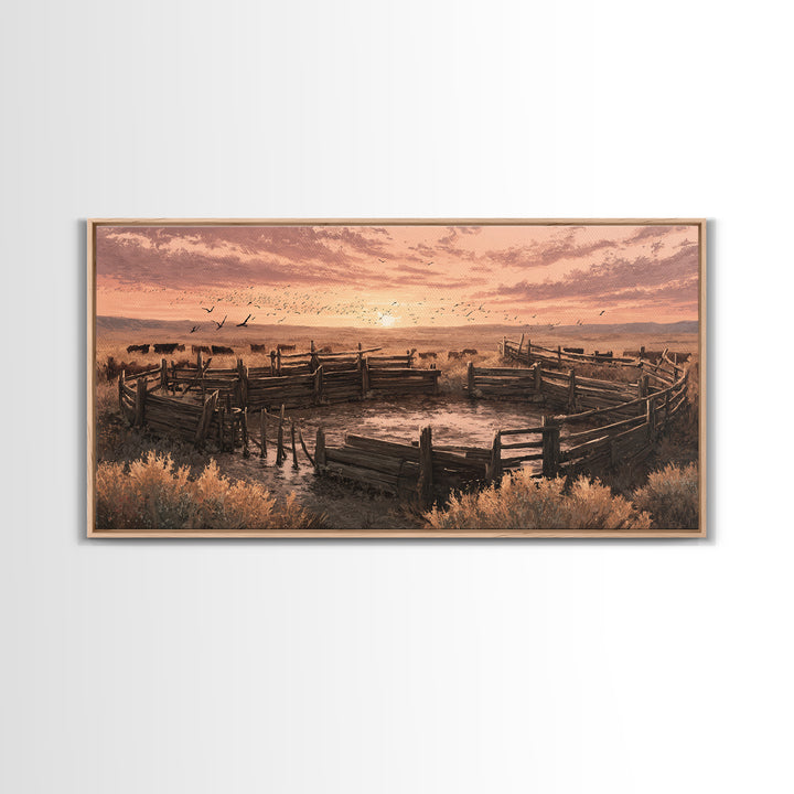 Detailed Traditional Oriental Landscape Scroll Art Painting Framed Canvas Print Asian Wall Art Home Decor Zen Style Wall Art