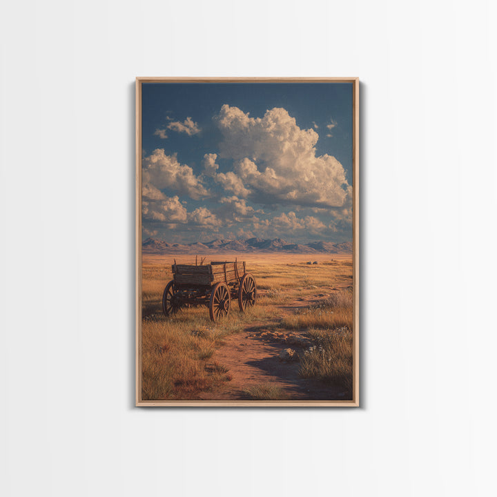 Moody Nighttime Campfire In Desert Rocks With Horses Painting Wall Art Print For Cozy Living Room Decor Canvas