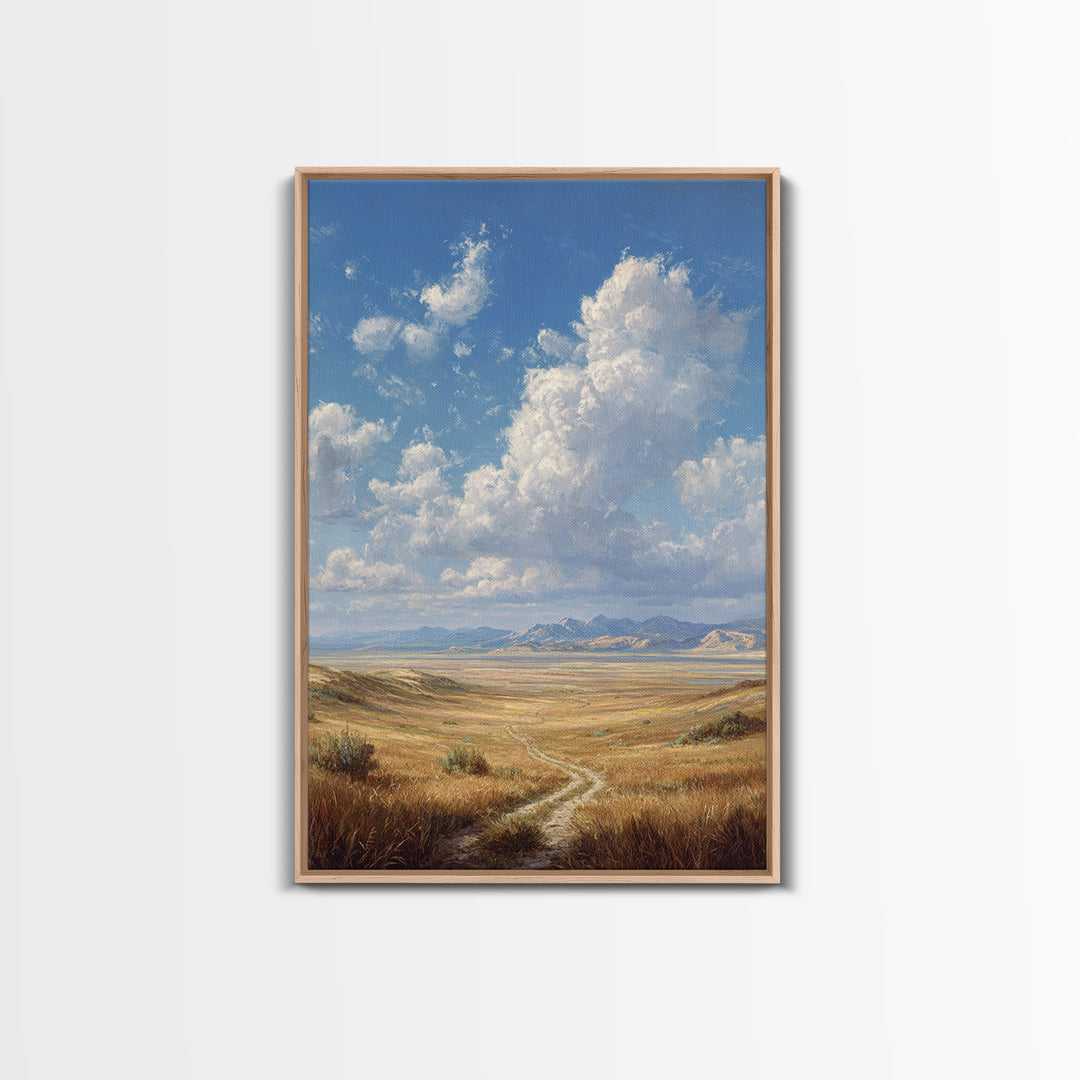 Majestic Mountain Valley Landscape Painting Original Art Large Wall Art Framed Canvas Print Natural Home Decor