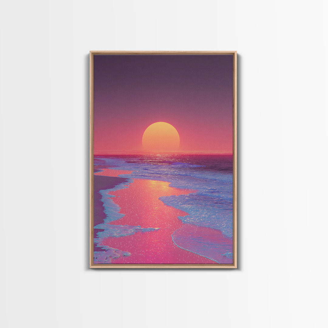 Dramatic Cityscape At Sunset With Reflective Surface Modern Wall Art Large Canvas Print Trendy Wall Art For Living Room Decor