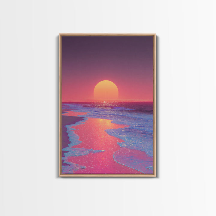 Dramatic Cityscape At Sunset With Reflective Surface Modern Wall Art Large Canvas Print Trendy Wall Art For Living Room Decor