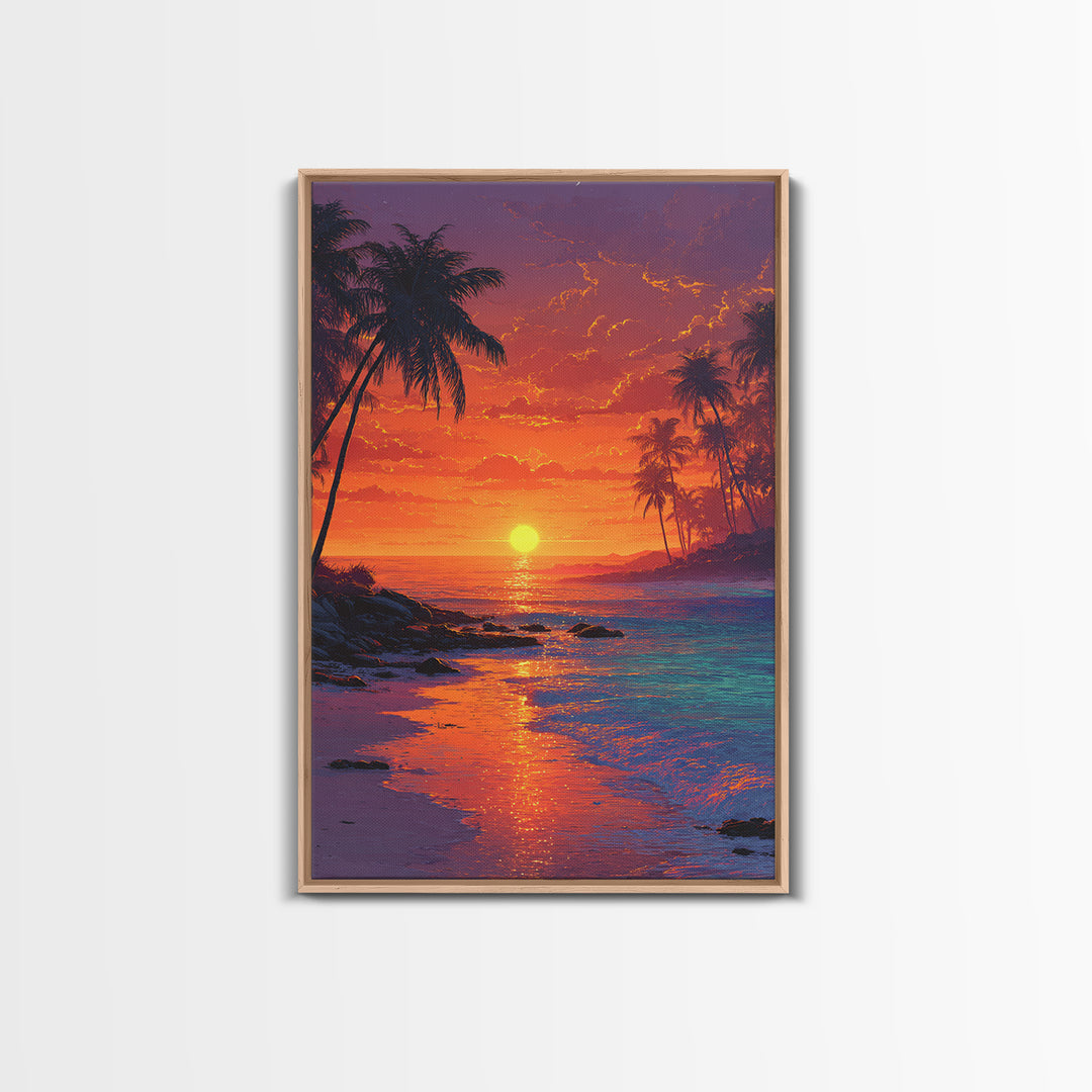 Colorful Mystic Ocean Wave With Buddha Silhouette Wall Art Canvas Print Vibrant Spiritual Home Decor
