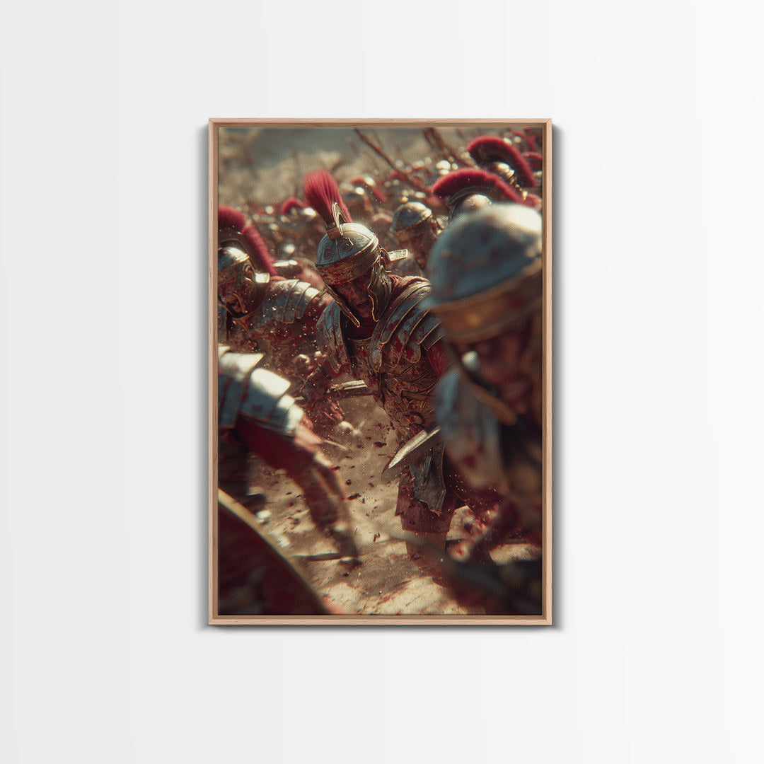 Roman Soldier In Battle Closeup Canvas Print, Ancient Legion Wall Art, Historical Warrior Art Decor, Masculine Gift For Him