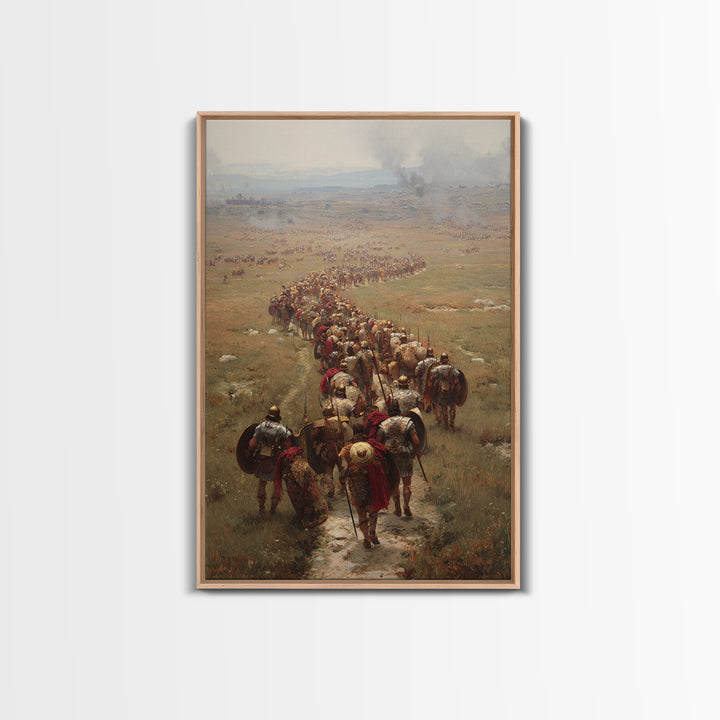 Roman Legion Marching Across Open Plains Canvas Print, Historical Battle Wall Art, Classical Office Decor For Him, Living Room Art