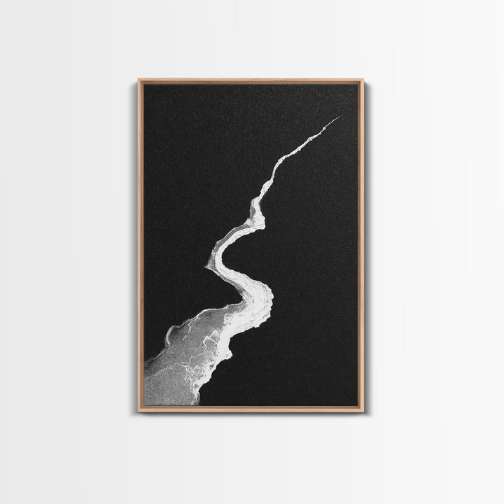Abstract Black And White Textured Paint Stroke Minimalist Wall Art Canvas Print For Office Decor
