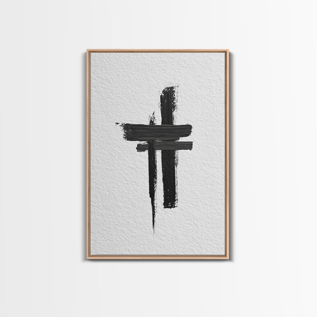 Minimalist Abstract Black Brush Strokes On Textured White Paper Canvas Print Modern Art Wall Decor