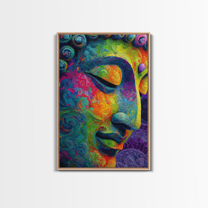 Vibrant Neon Cyber Cityscape Digital Art Wall Art Modern Canvas Print For Trendy Home Office Decor And Wall Display