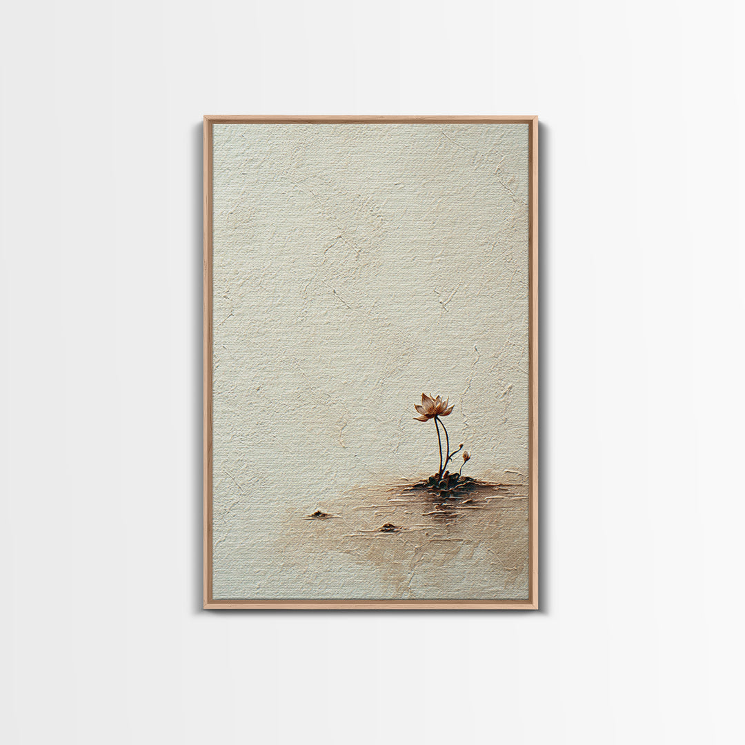 Simple Lotus Flower Minimalist Painting Wall Art Canvas Print For Spa Decor And Zen Home Decoration