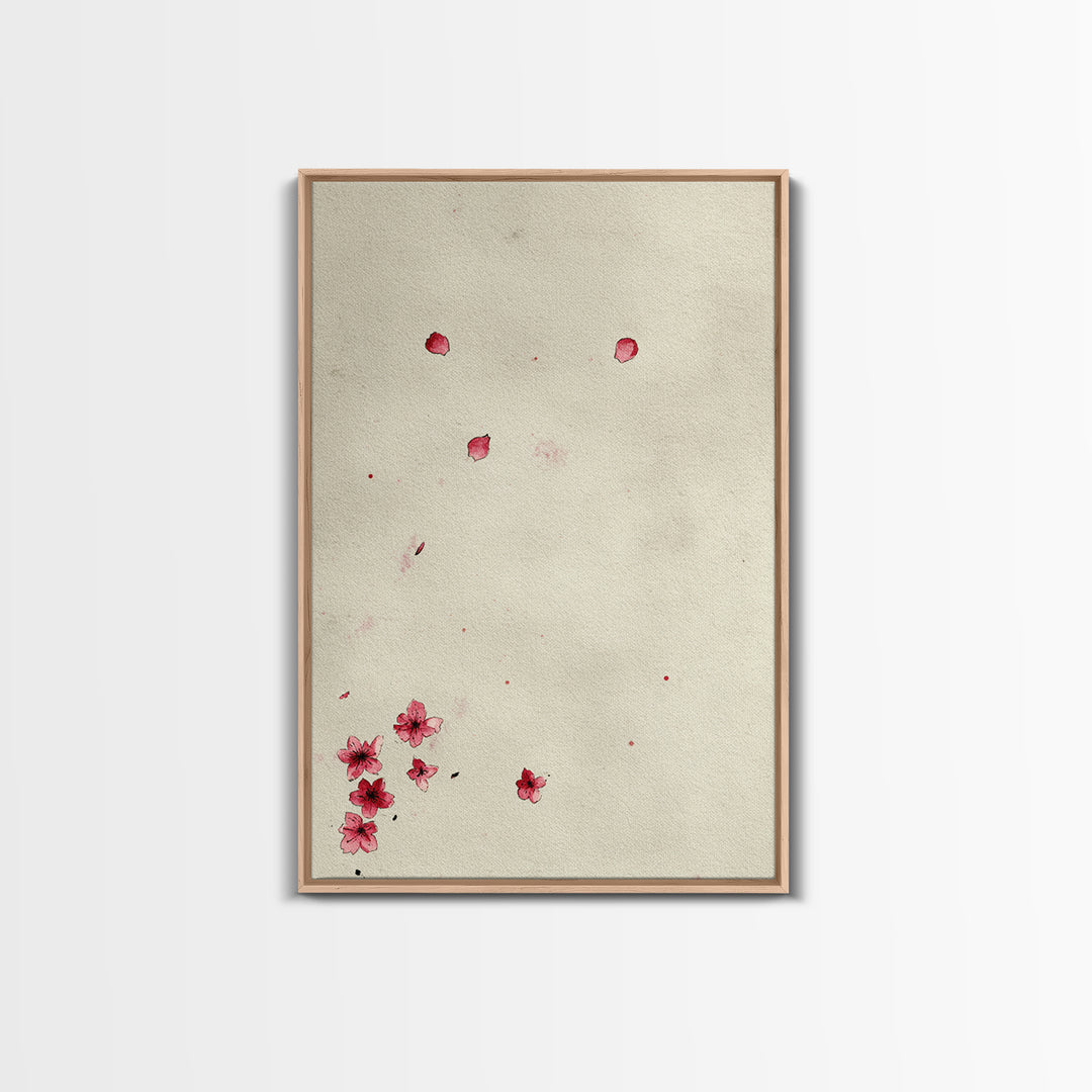 Minimalist Traditional Japanese Ink Painting Of Zen Buddhist Monks Meditating Wall Art Print Framed Canvas For Office