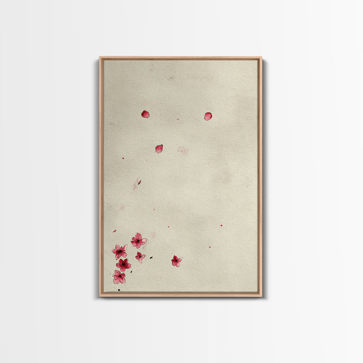 Minimalist Traditional Japanese Ink Painting Of Zen Buddhist Monks Meditating Wall Art Print Framed Canvas For Office