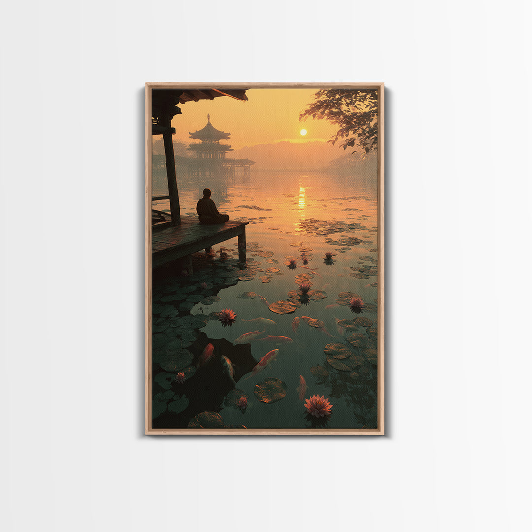 Dramatic Rocky Mountain Landscape With Pine Trees And Sunset Lighting Original Framed Canvas Print Scenic Nature Wall Art For Living Room