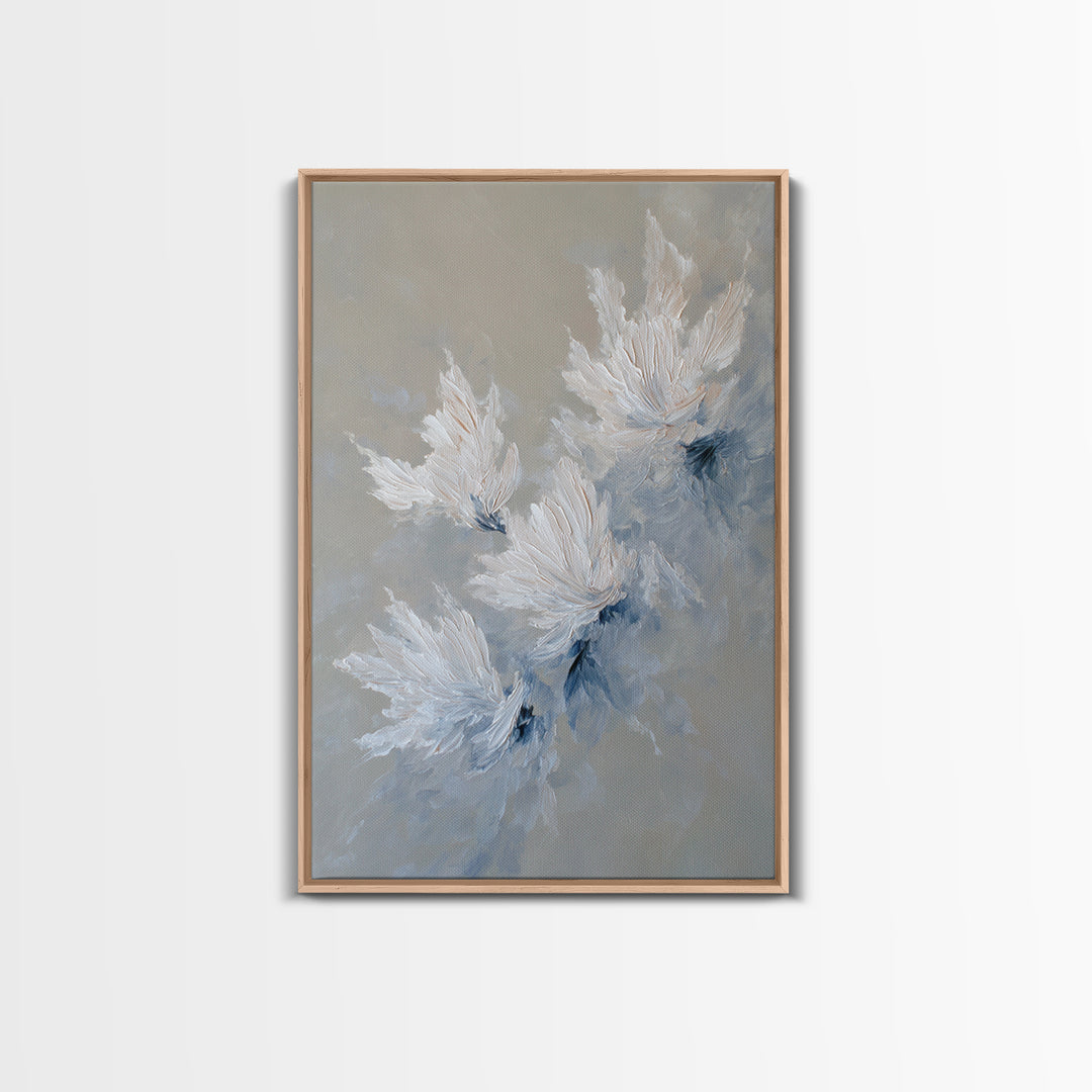Abstract Black Ink Brush Stroke Flow Calligraphy Wall Art Print Minimalist Contemporary Bedroom Decor Framed Canvas Print