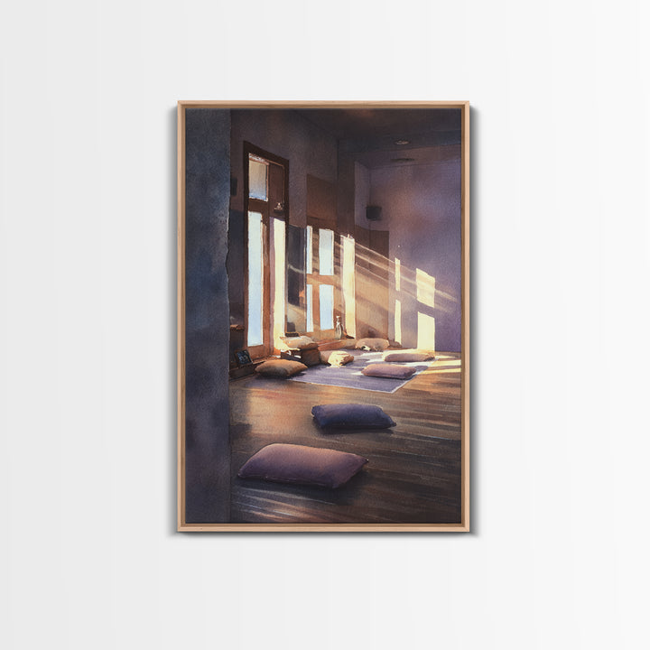 Decorative Abstract Mountain Art Painting With Textured Brushstrokes Framed Canvas Print Wall Art