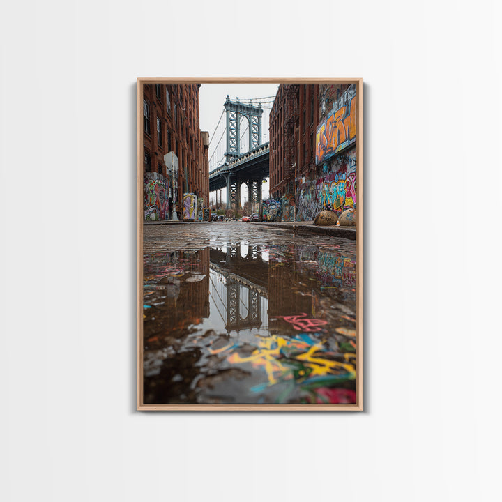 Mystical Night Scene Of Lanterns Illuminating Ancient Middle Eastern Street - Framed Canvas Print For Warm Wall Art And Ethnic Home Decor