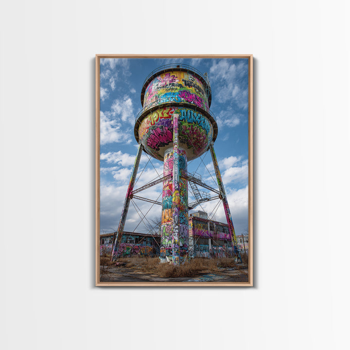 Vibrant Urban Graffiti Subway With Tiger Mural Photography Canvas Print Wall Art For Modern Home Or Urban Space Decor