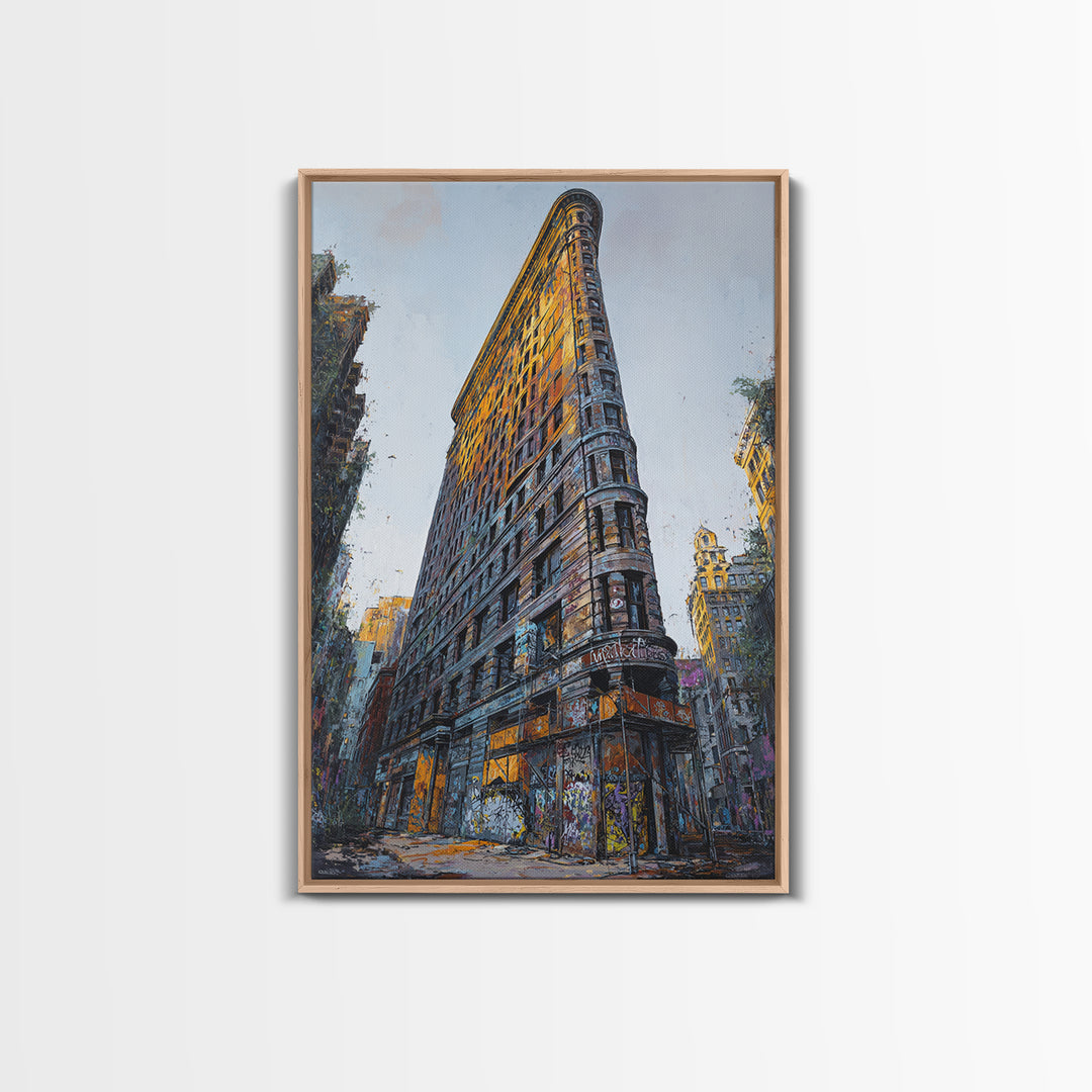 Urban Art Graffiti Building Wall Art Print Modern Cityscape Decor Framed Canvas Print