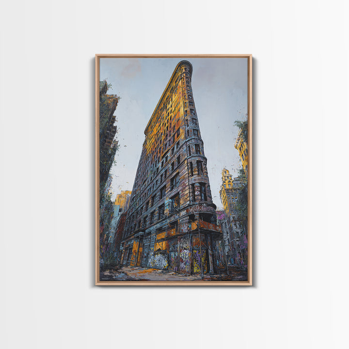 Urban Art Graffiti Building Wall Art Print Modern Cityscape Decor Framed Canvas Print