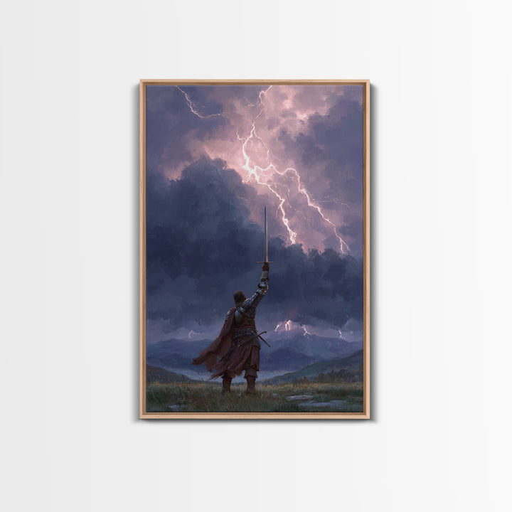 Contemplative Jesus Sitting With Lions In Cave Religious Wall Art Print | Spiritual Wall Decor Framed Canvas Print For Home