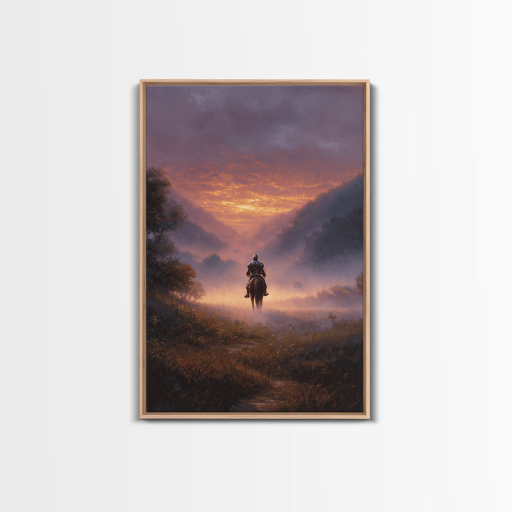 Rustic Islamic Mosque At Sunset Vibrant Orange Original Oil Painting Canvas Print Wall Art