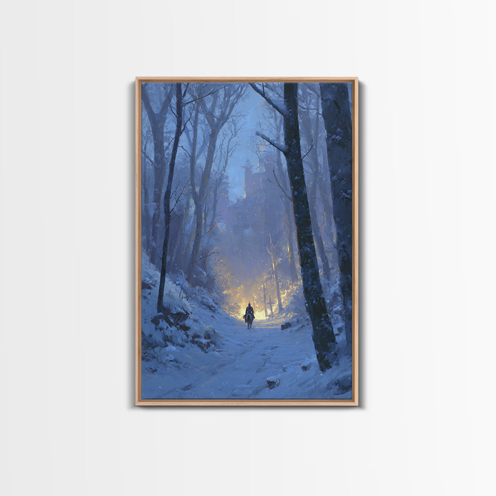 Warm Night Market Painting With Lanterns Digital Art Canvas Print For Cozy Boho Wall Decor And Atmospheric Interior Design