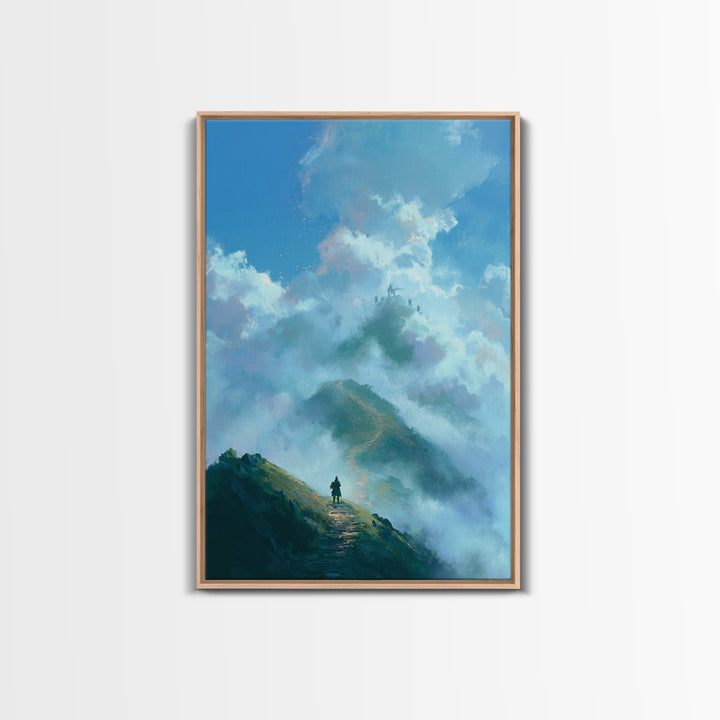 Stormy Lake Landscape Oil Painting Moody Nature Wall Art - Canvas Print For Rustic Living Room And Cabin Decor