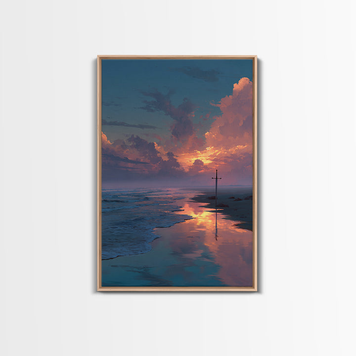 Enchanting Night Coastal Village Oil Painting Romantic Wall Art Canvas Print For Warm Home Decor And Bedroom Wall Decoration