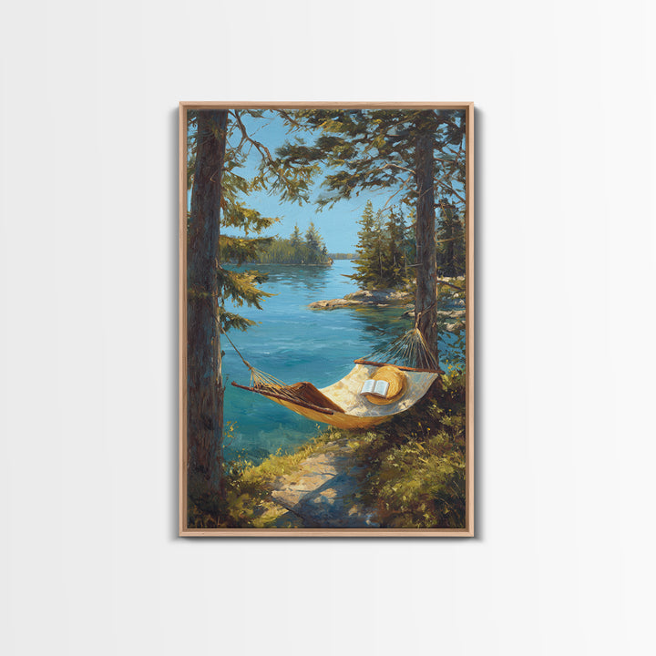 Peaceful Coastal Harbor Sunset Scene Landscape Wall Art Framed Canvas Print For Warm Home Decor Gift For Art Lovers