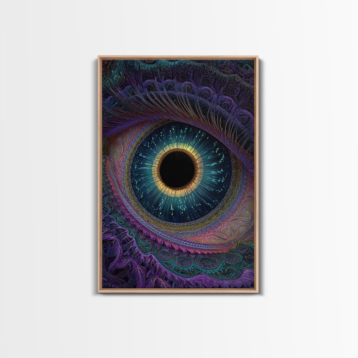 Mystical Cosmic Eye Wall Art, Psychedelic Iris Painting, Surreal Vision Canvas, Celestial Decor, Statement Artwork Gift Idea