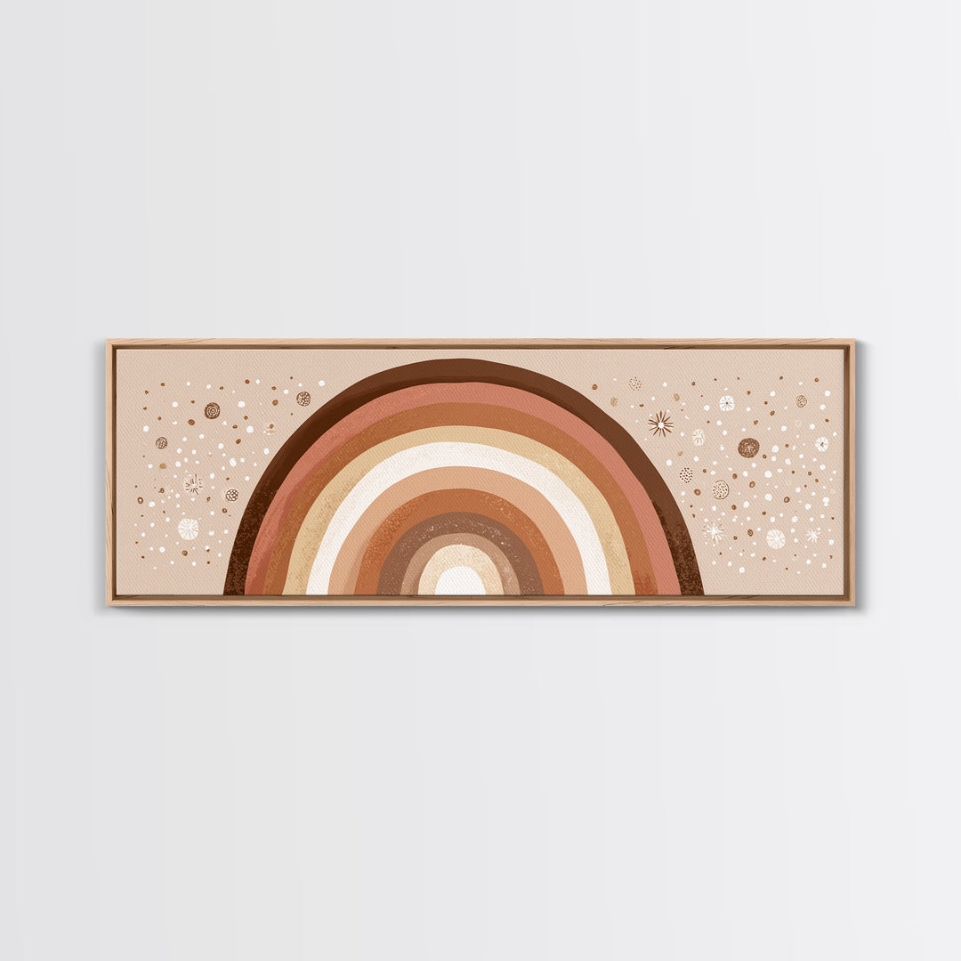Earth Tone Boho Rainbow Wall Art, Minimalist Canvas Print, Neutral Nursery Decor, Kids Room And Playroom Wall Decor, Baby Gift