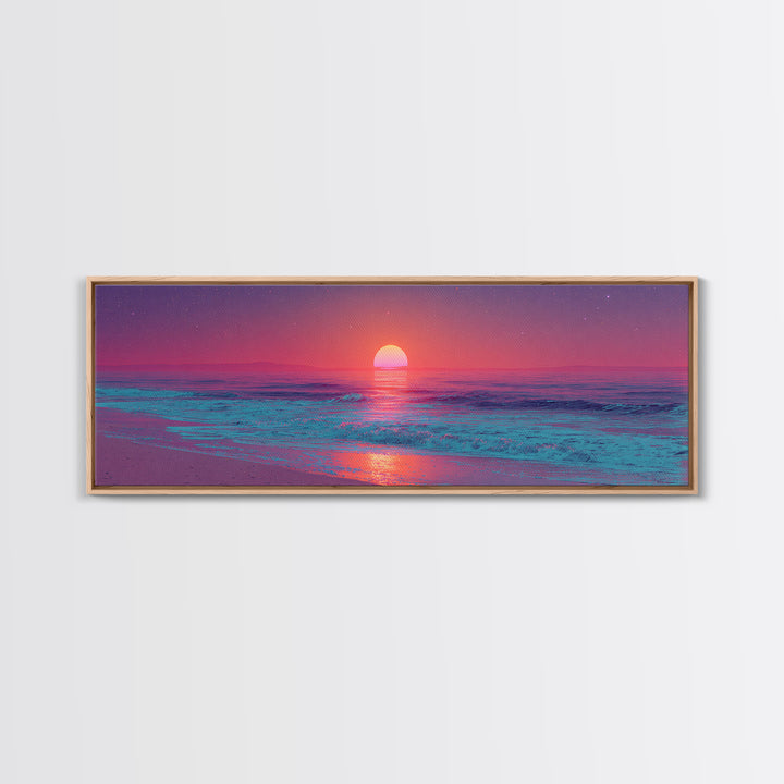 Pastel Pink Ocean Sunrise Wall Art, Coastal Bedroom Decor, Calm Seascape Print, Beach House Canvas, Serene Home Gift Idea