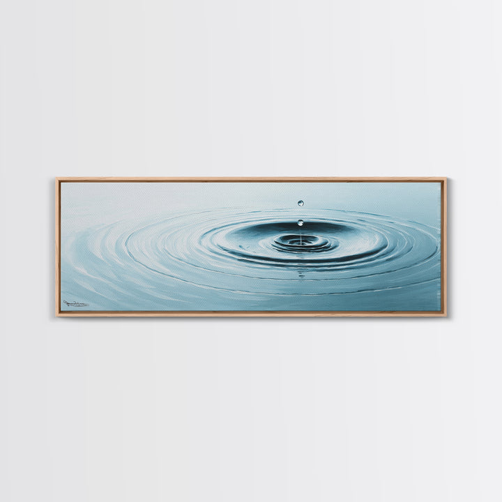 Zen Water Ripple Wall Art, Minimalist Blue Droplet Canvas Print, Calming Spa Decor, Meditation Room Art, Bathroom Wall Decor