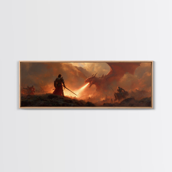 Angelic Canvas Print Featuring Holy Warrior With Sword And Radiant Wings Illuminated In Heavenly Light Spiritual Wall Art For Inspirational Home Decor