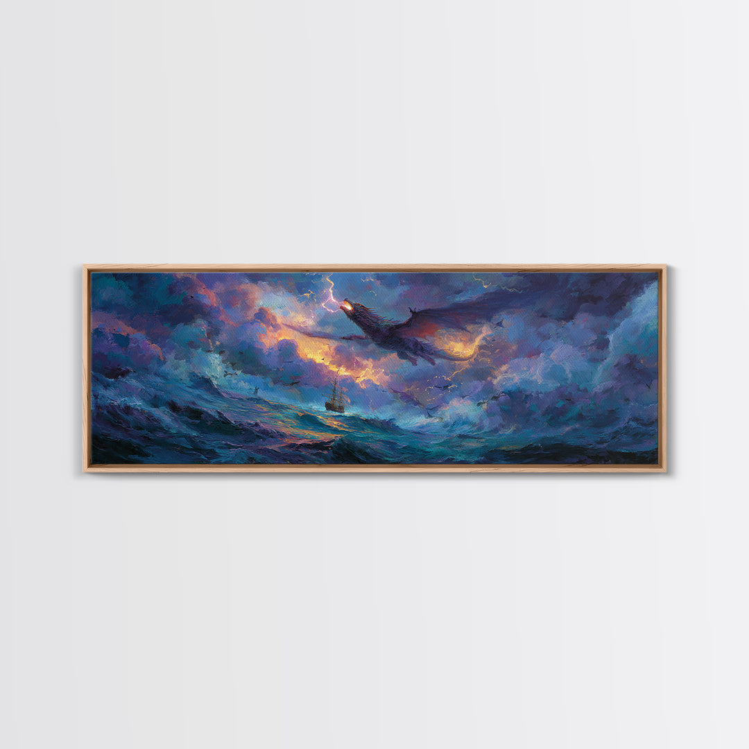 Dynamic Canvas Print Of Knight Battling Fire Breathing Dragon In Fiery Red Epic Scene Fantasy Wall Art For Home Office And Game Room With Intense Atmosphere