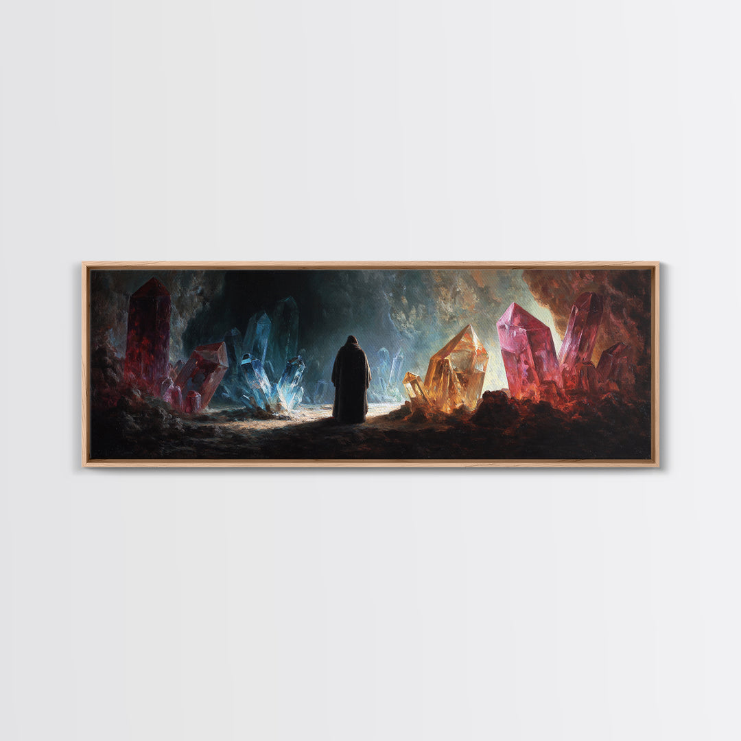 Epic Knight With Sword Standing Over Battlefield Under Fiery Sky Canvas Print Dramatic Medieval Wall Art For Manor or Office Decor