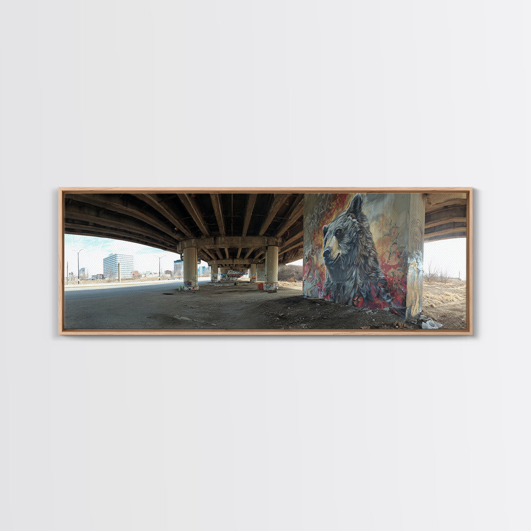 Vibrant Urban Graffiti Tiger Mural In City Street Framed Canvas Print Colorful Street Art Wall Decor