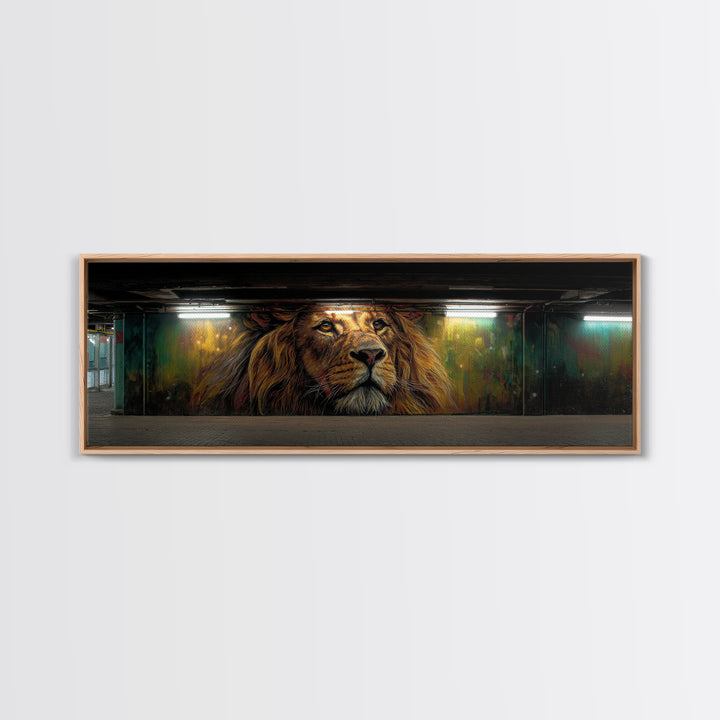 Majestic Lion Graffiti Mural Subway Art Wall Art Canvas Print Urban Street Decor For Home And Office