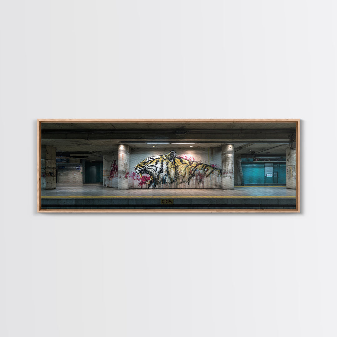 Street Art Tiger Graffiti Wall Mural Artwork With Urban Vibes Wall Art Framed Canvas Print For Modern Home Decor