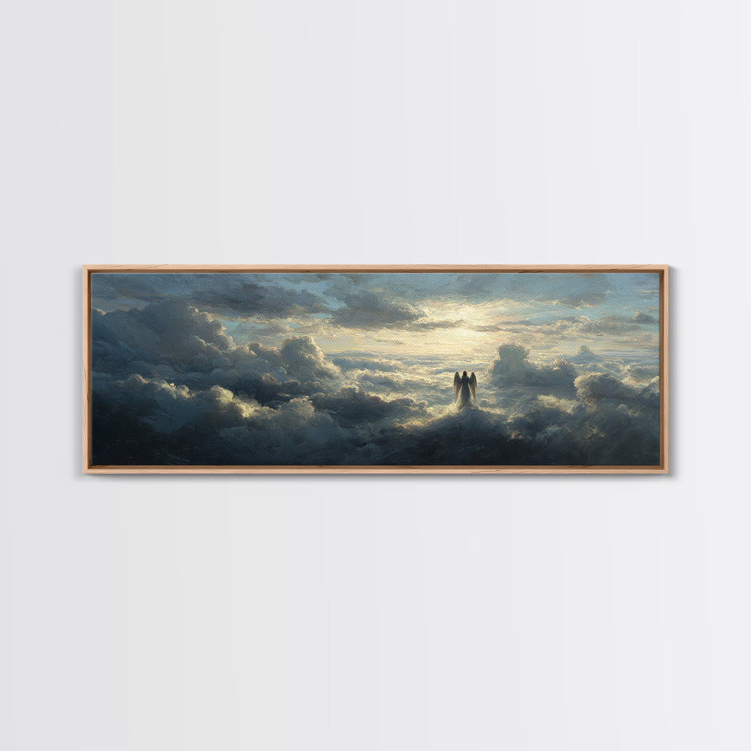 Medieval Knight In Fiery Battlefield Oil Painting Wall Art Large Framed Canvas Print For Home