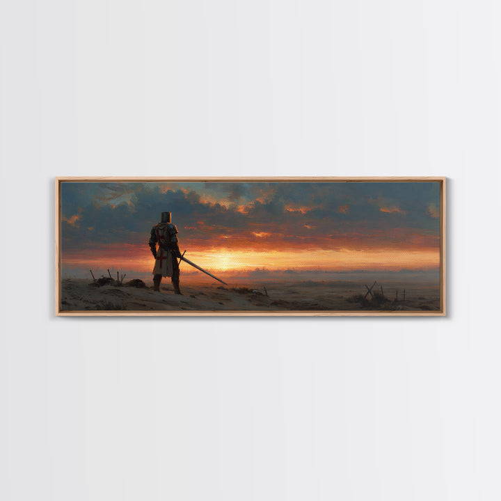 Rustic Outdoor Gear Scene With Hat, Oar, And Backpack Canvas Print Perfect For Cabin Wall Art or Adventure Home Decor