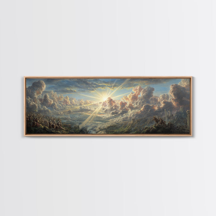 Majestic Lions Resting in Cave Wildlife Painting Wall Art Framed Canvas Print for Rustic Home and Living Room Decor