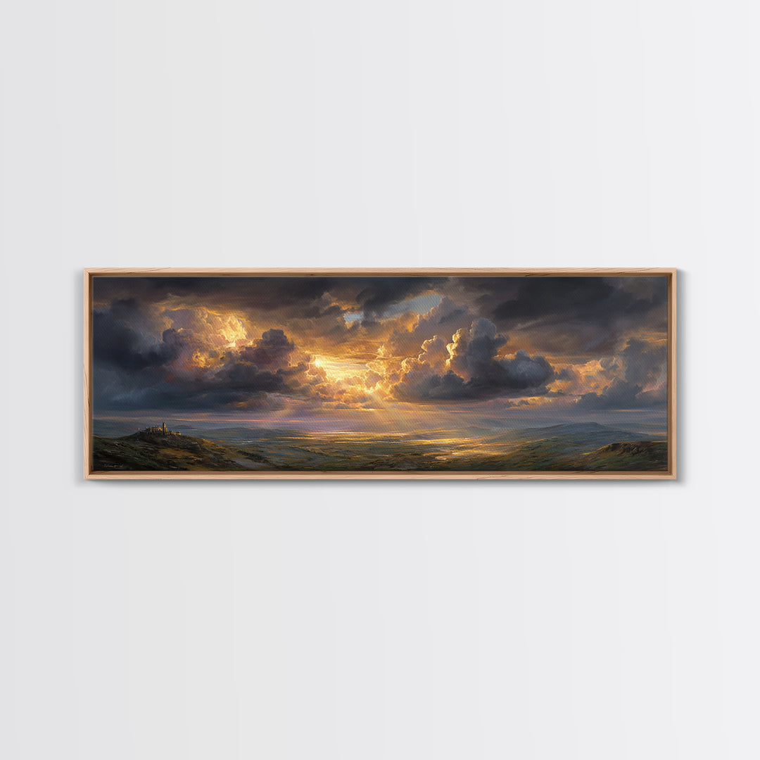 Peaceful Dawn Over Tranquil Forest Lake Canvas Print Misty Morning Nature Wall Art For Living Room Decor