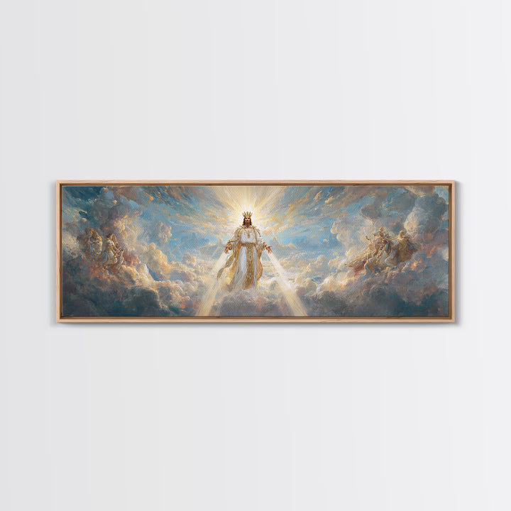 Surreal Underwater Dragon Resting On Treasure Hoard Fantasy Wall Art Canvas Print For Bedroom Or Gaming Room Decor