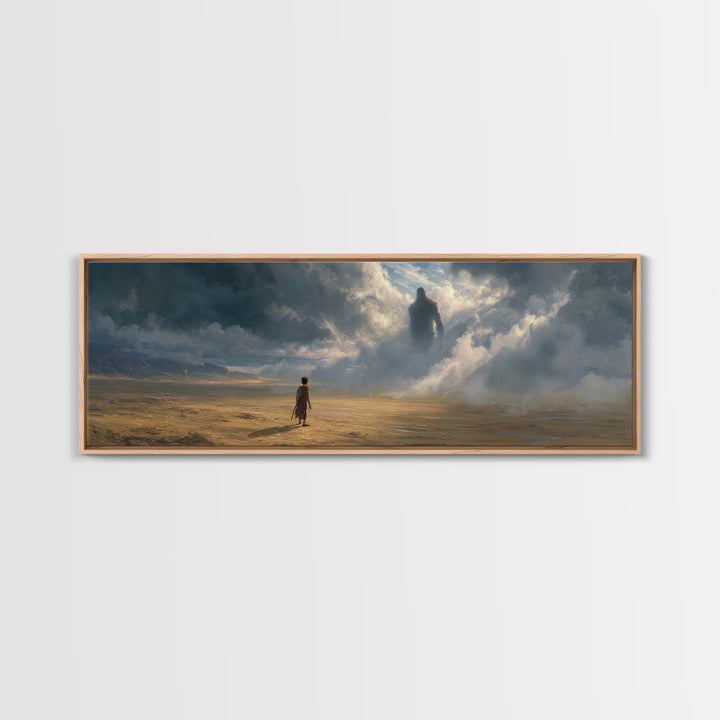Dramatic Fantasy Seascape With Towering Waves And Magical Cloud Figure Wall Art Canvas Print For Coastal Or Nautical Decor