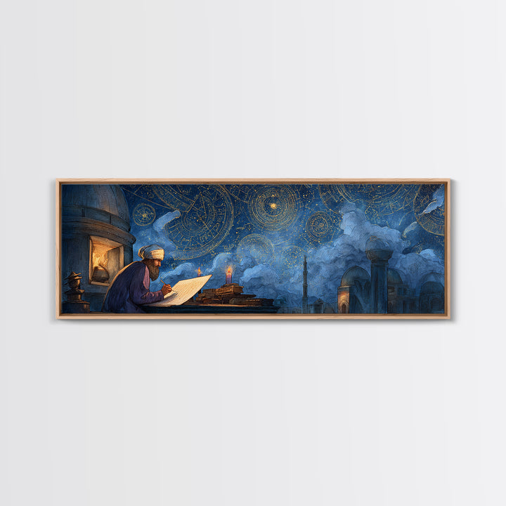 Enchanting Nighttime Ancient Cityscape With Moon And Lanterns Painting Wall Art Framed Canvas Print For Magical Home Decor