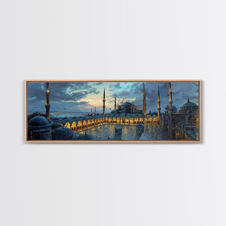 Family Gathered On Lakeside Dock Summer Scene Colorful Landscape Wall Art Framed Canvas Print For Home