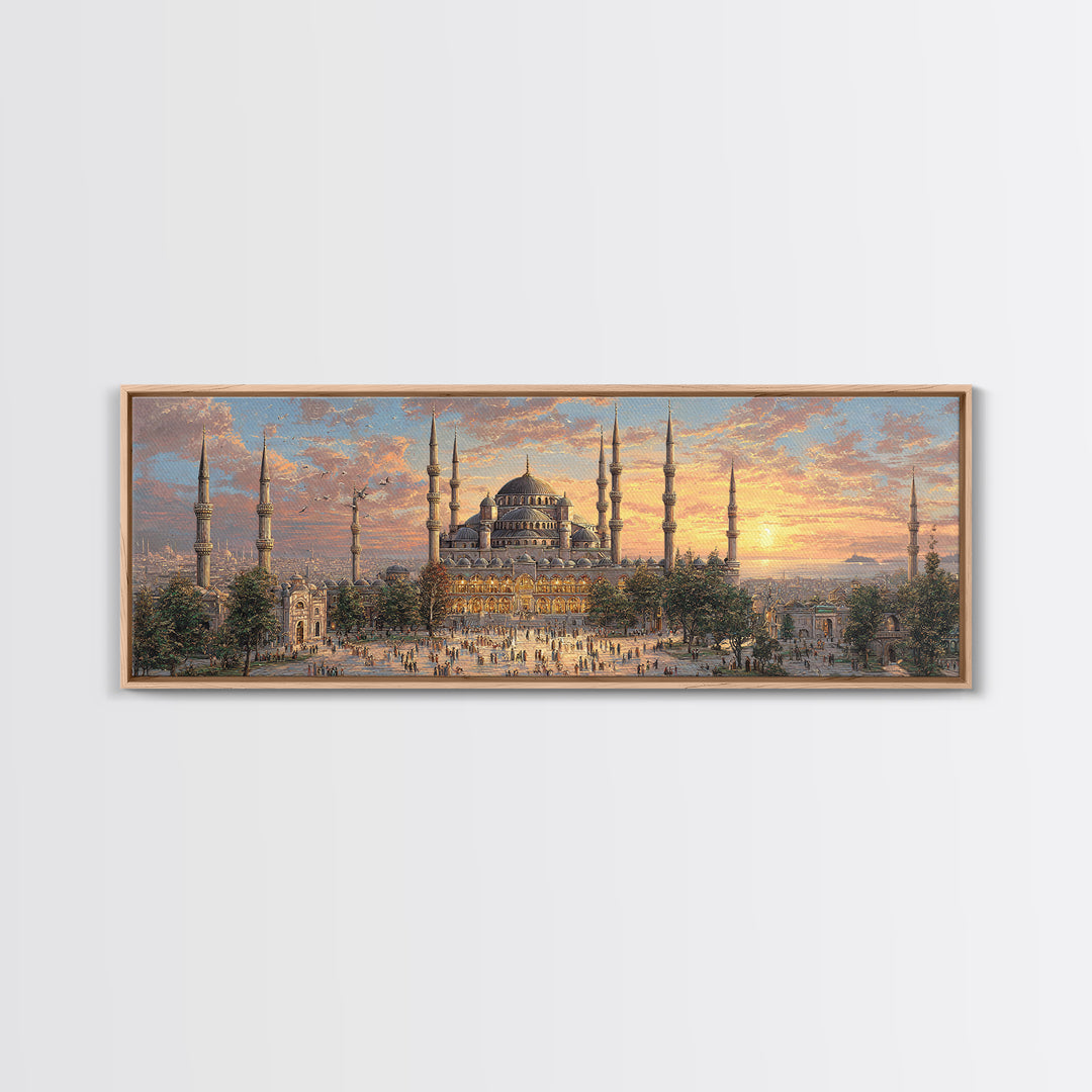 Mystical Figure Standing Among Enormous Glowing Crystals Canvas Print Fantasy Wall Art for Magical Home Decor and Inspiration