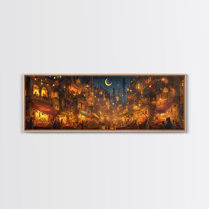 Calm Mountain Lake Canoe Landscape Oil Painting Wall Art Serene Nature Scene Large Framed Canvas Print