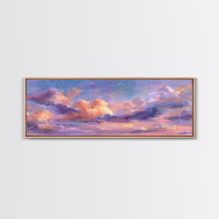 Pastel Pink Cloud Canvas Print, Dreamy Sunset Sky Painting, Celestial Wall Decor, Soft Aesthetic Bedroom Art, Modern Home Decor Gift